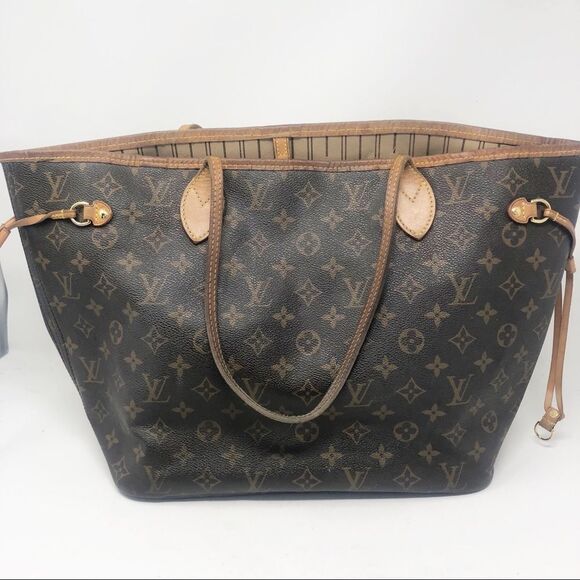 LOUIS VUITTON | Neverfull MM Monogram LV Brown Tan Purse Handbag Bag AUTHENTIC!! - Picture 4 of 12
